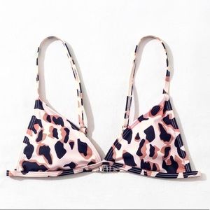 Allover Print Triangle Bikini Top